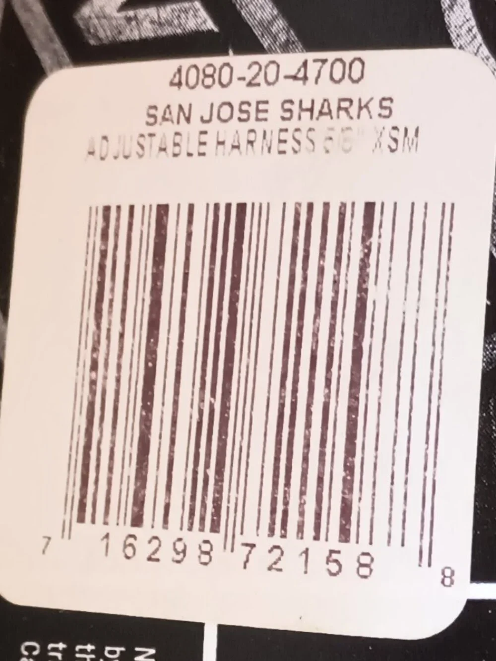 NEW San Jose Sharks  NHL Adjustable Dog Harness XS